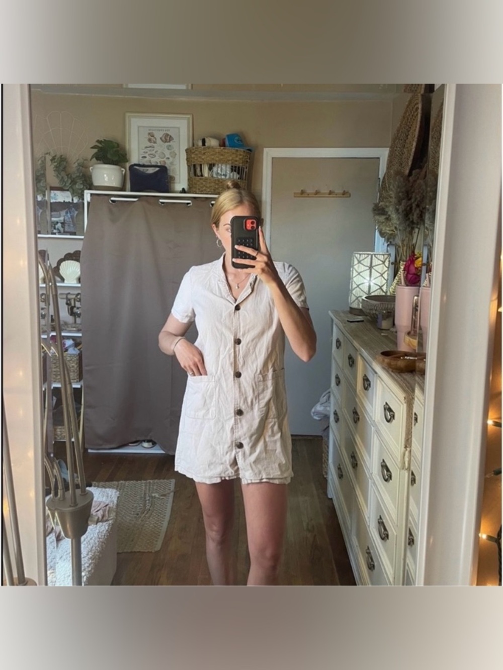 Stylish a-line button up mini dress size small - Picture 3 of 14